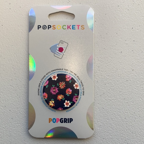 3/$15 Popsocket colorful floral design w black background - Picture 6 of 10
